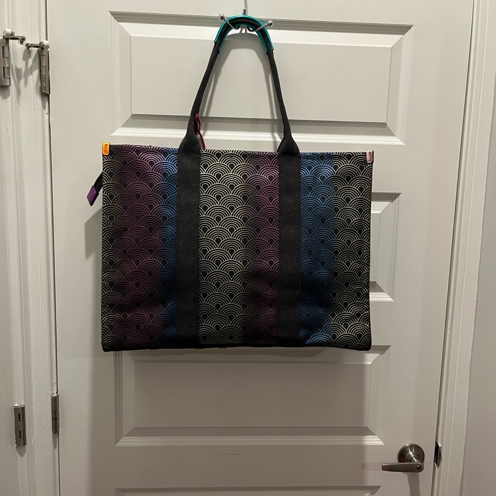Kurt Geiger Black, Purple, Blue and other Jewel Tone Colors in a Wave Tote🖤💜💙💛 - Picture 4 of 10